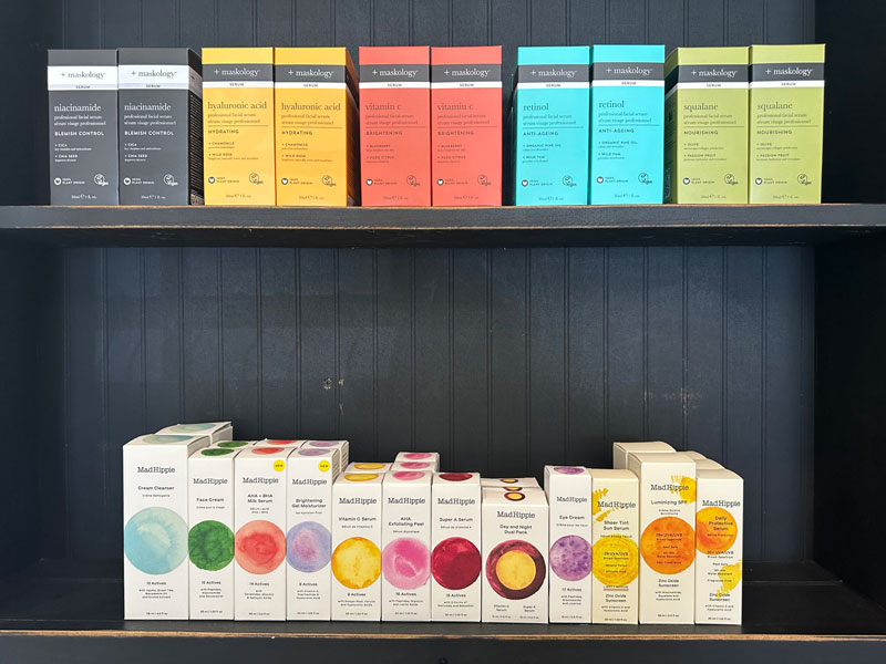 Maskology Products Displayed At Susi Laura Massage